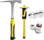 4pcs Geology Rock Pick Hammer Kit, Geology Hammer Tools, 32oz Rock Hammer & Chisels with jewelers loupe,goggles. Tool Set for Rock Hounding, Hounding,Gold Mining & Prospecting, Stone Breaking - Image 2