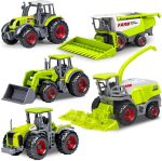 5 Pack Diecast Farm Tractor Toys, Toddlers Farm Toys Tractor Vehicle Set | Farm Tractor Playset with Combine Harvester & Forage Harvester, Farming Truck Toys for Kids Ages 3-5 6 7 Birthday Gift - Image 2