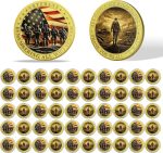 50 Pack Military Challenge Coins, Thank You to All Veterans | Thank You for Your Service Coin, Veterans Day Gifts Bulk, Military Appreciation Gifts, Tribute to Service & Sacrifice - Image 2