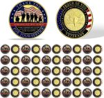 50Pcs Military Challenge Coins Set, Veteran Honor Coins | Thank You for Your Service, Military Appreciation Gifts for Men & Women, Service Recognition, Bulk Veterans Day Gifts - Image 2