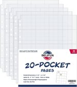 50ct 20-Pocket Coin Pages - Coin Pocket Pages for 2 x 2 Inch Cardboard Coin Holders, 11 Holes for Coin Binder, Coin Collecting Album Protectors, Coin Collection Storage - Image 2
