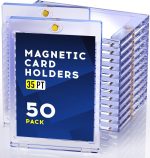 50ct Magnetic Card Holder, 35pt One Touch Card Holder, U-V Protectors Hard Plastic for Trading Cards, Magnet Case, Sports, Game, Football, Baseball - Image 2