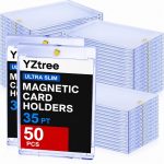 50ct Magnetic Card Holders: 35pt One Touch Card Holder for Trading Cards | U-V Protection Hard Cards Sleeves Case for Sports Game, Football, Baseball - Image 2