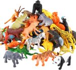 54 Piece Animal Figures for Kids, Safari Jungle Animal Figurines | Realistic animal figures for sensory bins, school learning, jungle party favors, cupcake toppers, classroom rewards - Image 2