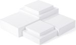 6 Pack Acrylic Risers for Display Acrylic Cube Boxes Risers Display Stands with Hollow Bottoms Decorative Stand for Jewelry Candy Table Decor 6 Sizes(White,10 to 15 Inch,Square) - Image 2
