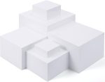 6 Pack Acrylic Risers for Display Acrylic Cube Boxes Risers Display Stands with Hollow Bottoms Decorative Stand for Jewelry Candy Table Decor 6 Sizes(White,3 to 8 Inch,Square) - Image 2
