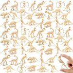 60 Pack Dinosaur Fossil Skeletons,Plastic Figures Dino Bones | Dinosaur Skeleton Toys for Dino Sand Dig,Science Play,Party Favor,12 Styles - Image 2