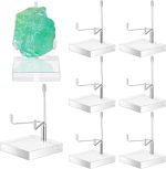 8 Pcs Adjustable Metal Arm Display Stand Crystal Holder Easel Display with Acrylic Base Easel Rock Mineral Stand for Geodes Mineral Agate Collection (Silver,1.57 x 1.57 x 2.95 Inches) - Image 2