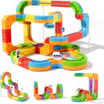88 pcs KlickRail Electric Train Set Race Track for 3 4 5 6 7 8 Years Old | Building Toy Train Track Gravity-Defying 3D Embedded Layouts & Motorized Car, STEM Gift(Deluxe Set(88 piece) - Image 2