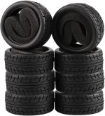 8pcs 1/10 on Road Soft Tires Tyres Fit for RC 1:10 Touring On Road Car Wheels Rim Black - Image 2