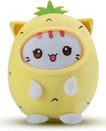 AIXINI Soft Huggable Cat Plush Pillow - Adorable Stuffed Animal for Cuddling, Comfort Gift for All Ages, Ultra Soft Filling, Fluffs Up Easily (Pineapple Cat, Medium Size) - Image 2