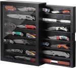 AUTOARK Knife & Medals Display Case,7 Rows,AHK-070 | Military Folding Knife Shadow Box,Wall Mount or Tabletop,Large Capacity,Removable Shelves & Side Drawer - Image 2