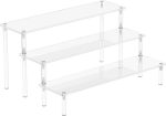 Acrylic Display Risers, 3 Tier Perfume Organizer, Clear Cupcake Stand | Large Shelf Risers for Figures, Dessert Shelves for Party, Display Holder for Decoration and Organizer - Image 2