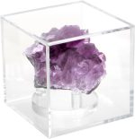 Acrylic Geodes Rocks 3 Peg Display Stands Support Holder Box, 3in | Clear Acrylic Display Case Easel Holder Box for Agate Slices Crystals Minerals Slab Fossil Coral Small Collectibles - Image 2