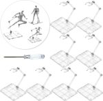 Action Figure Stand, 8 PCS Assembly Action Figure Display Holder Base Doll Model Support Stand Compatible with HG RG SD SHF Gundam 1/144 Toy with Screwdriver Transparent - Image 2