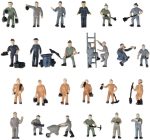Acxico 25pcs Simulation Train Track Railroad Worker Model People Figures with Tools 1:87 HO Scale for Miniature Scenes - Image 2