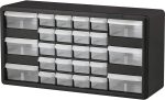 Akro-Mils 26-Drawer Plastic Storage Cabinet, 20"W x 6"D x 10"H, Black - Image 2