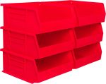 Akro-Mils 30235 AkroBins Plastic Storage Bins, 11"x11"x5", Red, 6-Pack | Space-Saving Stackable Bins for Garage, Pantry, Craft Organization - Image 2