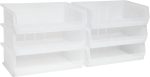 Akro-Mils 30255 AkroBins Plastic Storage Bins, 11"x16"x5", Clear, 6-Pack | Space-Saving Stackable Bins for Garage, Pantry, Craft Organization - Image 2