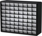 Akro-Mils 64-Drawer Plastic Storage Cabinet, 20" W x 6" D x 16" H, Black | Plastic Cabinet w/ Drawers for Garage Organization, Beads, Building Bricks Storage, Teacher Toolbox, Makeup Organizer, 10164 - Image 2