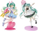 Anime Style Twin-Tail Girl Action Figures Set, 8.27 Inch Cute Dress Collectible Figurines with Display Base, PVC Cartoon Character Statues for Desk Decor Gift (2PCS) - Image 2