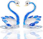 Arikyrist 2Pcs Crystal Swan Figurine Wedding Gifts for Couples Blue Swans - Image 2