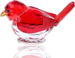 Arikyrist Handmade Red Glass Bird Figurines Gifts for Women Men Bird Lovers | Art Collectible Crystal Birds Figurine for Animal Lovers, Birthday Christmas Keepsake, Bird Decor for Home Office - Image 2