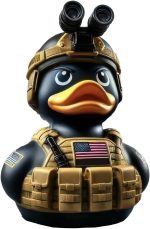 Armed Army Duck, Veteran Tribute Duck, Military Uniform Armed Forces Resin Ducks for Jeeps Ducking, Veterans Memorial Duck Honoring Veterans Rubber Duckies for Veteran Gifts Veterans Day Decor (B) - Image 2