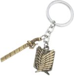 Attack on Titan Gifts, Anime Keychains with Chibi Characters, Wings of Freedom Emblem Charm - Image 2