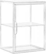 Attelite Acrylic Display Case for Collectibles 3 Adjustable Layers 1Pack | Tool-free Assembly, Clear Display for Figures,2 Tier Clear Acrylic Box, Stackable Storage Bin, Magnetic Door,Dustproof - Image 2
