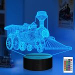 Attivolife Train 3D Gifts Lamp, Illusion Hologram Night Light with Timer Remote Control 16 Colors Changing, Kids Bedroom Decor Novelty Birthday Present for Train Model Collector Girl Boy Men - Image 2