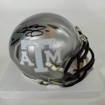 Autographed/Signed Johnny Manziel 12 Heisman Texas A&M Aggies College Football Silver Flash Mini Helmet Beckett BAS COA - Image 2