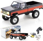 BEEZRC FMS 1/18 FCX18S Chevrolet K10 S RC Crawler, Official Licensed Off-Road RC Truck, 8km/h Hobby RC Cars, 4WD & 900mAh Remote Control Car for Adults, LED Lights 4-Ch 2.4GHz Transmitter RTR Black - Image 2