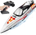 BEZGAR HJ816 18 Inch 55 KPH Big Brushless RC Boat for Adults | 55 KPH Speed & Brushless Motor; 2500mAh Battery; Waterproof Hull; Large RC Boat for Lakes; Gray - Image 2