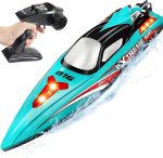 BEZGAR HJ816 18 Inch 55 KPH Big Brushless RC Boat for Adults | 55 KPH Speed & Brushless Motor; 2500mAh Battery; Waterproof Hull; Large RC Boat for Lakes; Green - Image 2