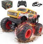 BEZGAR Monster Truck Toys, Remote Control Monster Truck with Dancing Spins, Lights & Music, 1:20 Remote Control Car for Boys 4-7, 5 6 7 8 9 10 +Year Old Boys Birthday Gifts (Yellow) - Image 2