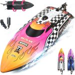 BEZGAR TX136 12 Inch 25 KPH Remote Control Boat for Kids | 25 KPH High Speed; Waterproof Hull; Ideal Speed Boat for Pools & Lakes; Pink - Image 2
