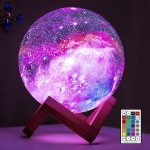 BRIGHTWORLD Moon Lamp Galaxy Lamp 5.9 inch 16 Colors LED 3D Moon Light, Remote & Touch Control Moon Night Light Gifts for Girls Boys Kids Women Birthday（Wooden Base） - Image 2
