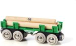 BRIO World - 33696 Lumber Loading Wagon | 4 Piece Toy Train Set for Kids | FSC-Certified Wooden Components | Ideal for Ages 3 and Up - Green - Image 2