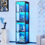 BROTTAR Glass Display Cabinet, Display Case for Collectibles, Black | 4-Tier Curio Cabinets with 3 Color Lights&Human Body Sensor, Storage Cabinet with Glass Door - Image 2