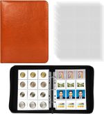BYSTER Coin Collection Book, 20 Pack 240 Pockets Coin Sleeves, Coin Collection Holder Album, Coin Collection Organizer Storage Box Case (Coin Flips Not Included), Reddish Brown - Image 2