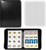 BYSTER Coin Collection Book, 20 Pack 240 Pockets Coin Sleeves, Faux Leather Coin Collection Holder Album, Coin Collection Organizer Storage Box Case (Coin Flips Not Included), Black - Image 2