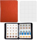 BYSTER Coin Collection Book, 30 Pack 600 Pockets Coin Sleeves, Coin Collection Holder Album, Coin Collection Organizer Storage Box Case (Coin Flips Not Included), Reddish Brown - Image 2