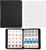 BYSTER Coin Collection Book, 30 Pack 600 Pockets Coin Sleeves, Faux Leather Coin Collection Holder Album, Coin Collection Organizer Storage Box Case (Coin Flips Not Included), Black - Image 2