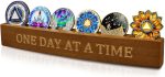Bamboo Sobriety Coin Holder Display, Holds up to 6 AA Chips | AA Coin Holder Display, Natural Bamboo, Fade-Resistant Finish, No Assembly Required, AA Chip Organizer, Sobriety Gifts - Image 2