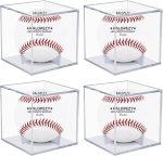 Baseball Display Case, 4-Pack Clear Acrylic Cube Holder | Dustproof Clear Acrylic, Built-In Stand. 3.15" Square Fits Official Balls to Display Team Memorabilia and Collectibles Bulk. - Image 2