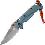 Benchmade Mini Adira Fishing Knife, MagnaCut Steel Blade (18065) | Depth Blue Grivory handle, Drop-Point blade - Image 2