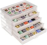 Bfttlity Acrylic Rock Display Case, 90 Grids Rock Collection Box for Kids | Clear Collection Display Cases for Stones Collectibles Gemstone Crystals Storage - Image 2