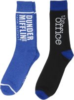 Bioworld The Office TV Show Dunder Mifflin Logo 2 Pair Crew Socks Licensed - Image 2