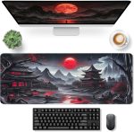 Bloss Anime Mouse Pad, Non-Slip Large Gaming Mouse Pad with Stitched Edges | Japanese Art, Large Desk Mat, Dark Style Keyboard Mat, XL Mouse Pad 31.5 x 11.8 Inch - Image 2